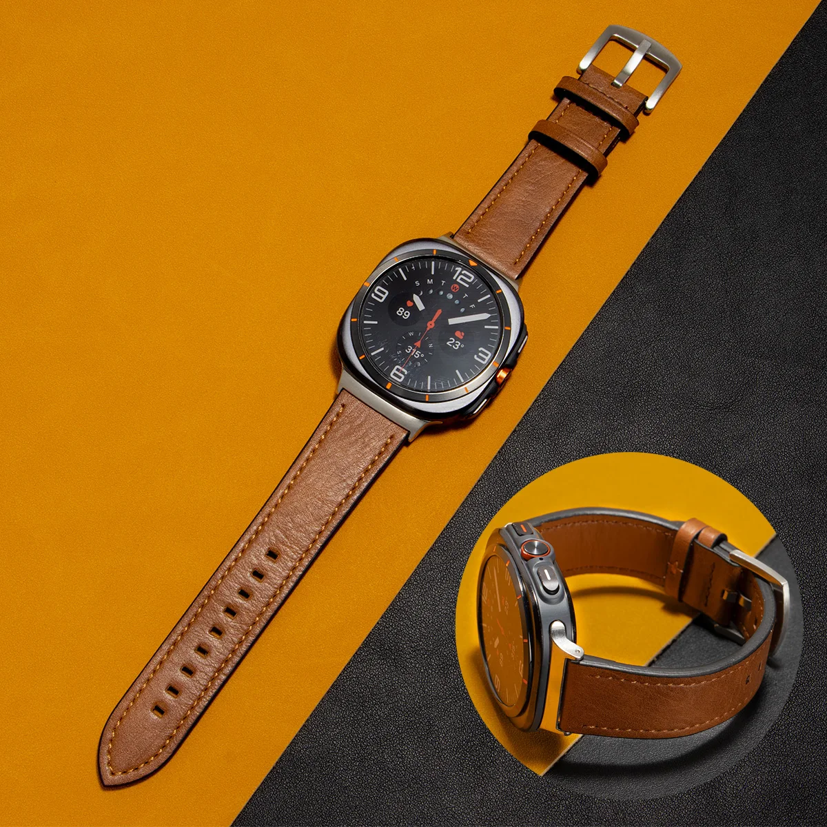 No Gaps Leather Strap for Samsung Galaxy Watch 8 Classic/8 40mm 44mm Wristband Bracelet for Galaxy Watch Ultra 2025 47mm Band