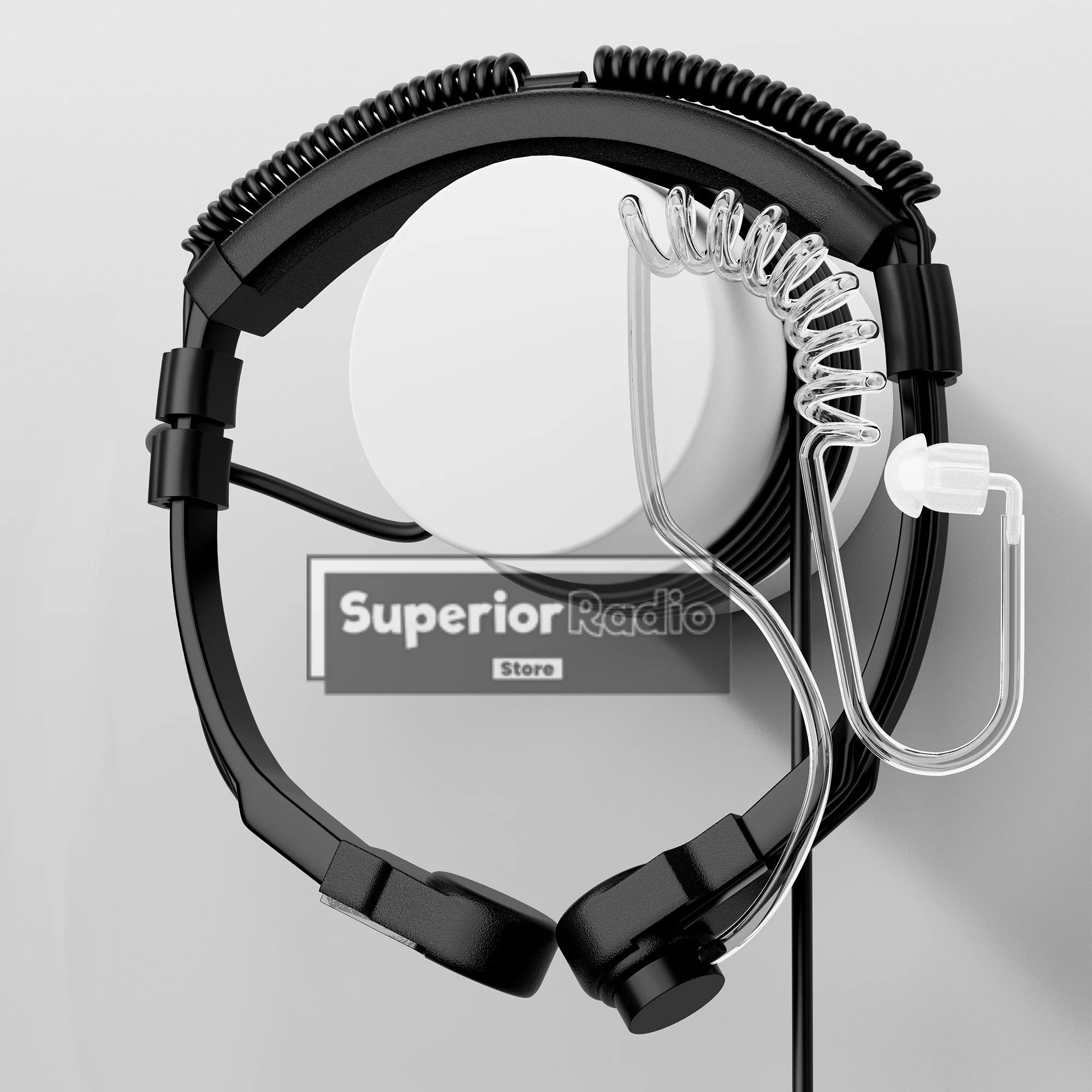 7.1MM NATOプラグトランシーバー調整可能な戦術喉振動マイクエアチューブヘッドフォンヘッドセットマイク（U94 PTTケーブル用）