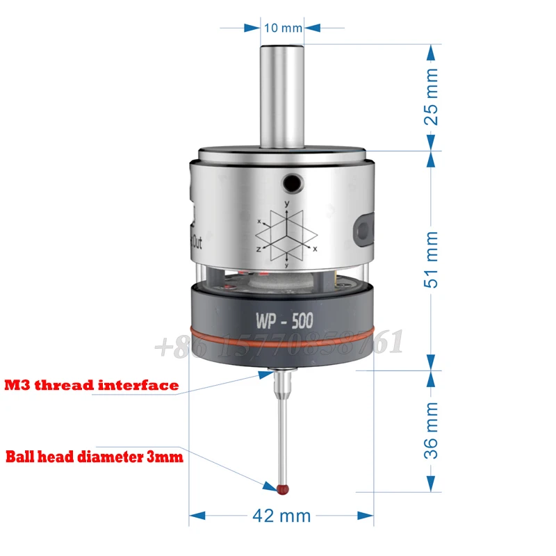 Photoelectric High-precision 3D Edge Finder WP-500 CNC Machining Center Milling Machine Automatic Centering Repeatability 0.001