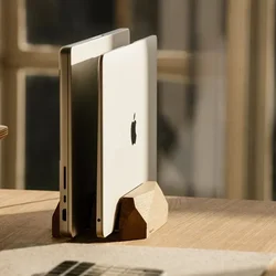 Solid Wood Extended Laptop Stand Double-Layer Adjustable Desktop Organizer Anti-Slip and Shock-Absorbing Design Ergonomic