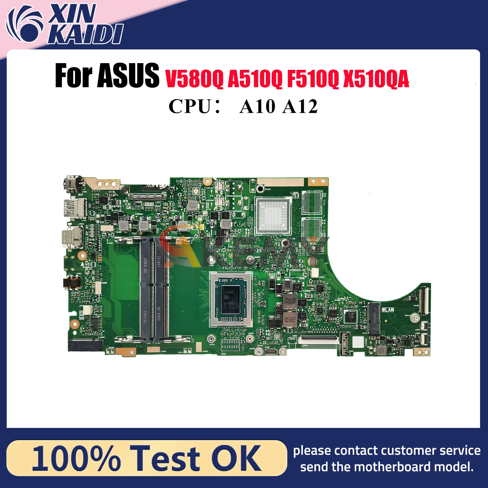 

X510QR Материнская плата для ноутбука ASUS VivoBook X510Q X510QR A510Q X510QA F510Q V580Q Материнская плата с процессором A10 A12 100% tests OK stk