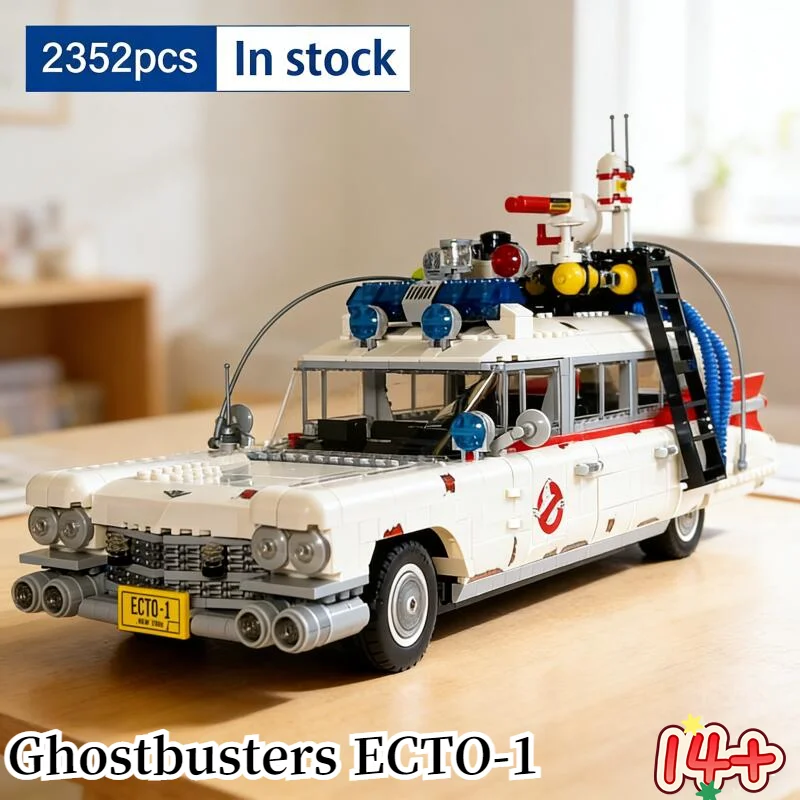

2026 2352 детали Конструктор «Призрачные охотники» ECTO-1, креативная модель автомобиля, 10274, игрушка-головоломка, модель машинки, подарки на праздники и дни рождения