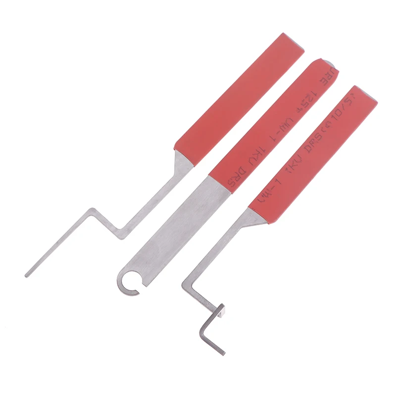 3Pcs/set Alat Pembuka Kunci Jendela Lipat Profesional Anti Selip Set Pembuka Kunci Praktis Kunci Pintu Stainless Steel