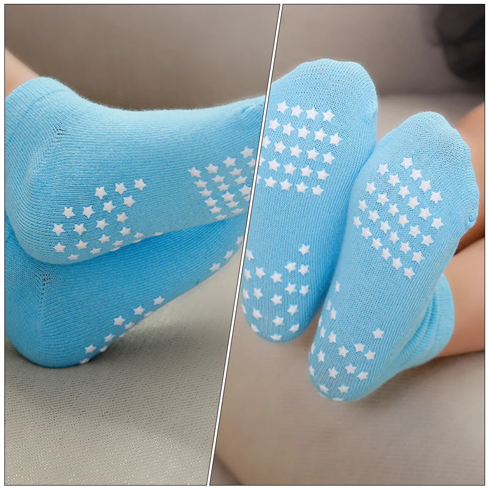 

6Pairs Child Socks Non Pilling Loose Fit Foot Shape Cotton Stockings Breathable Comfortable for Crawling Walking