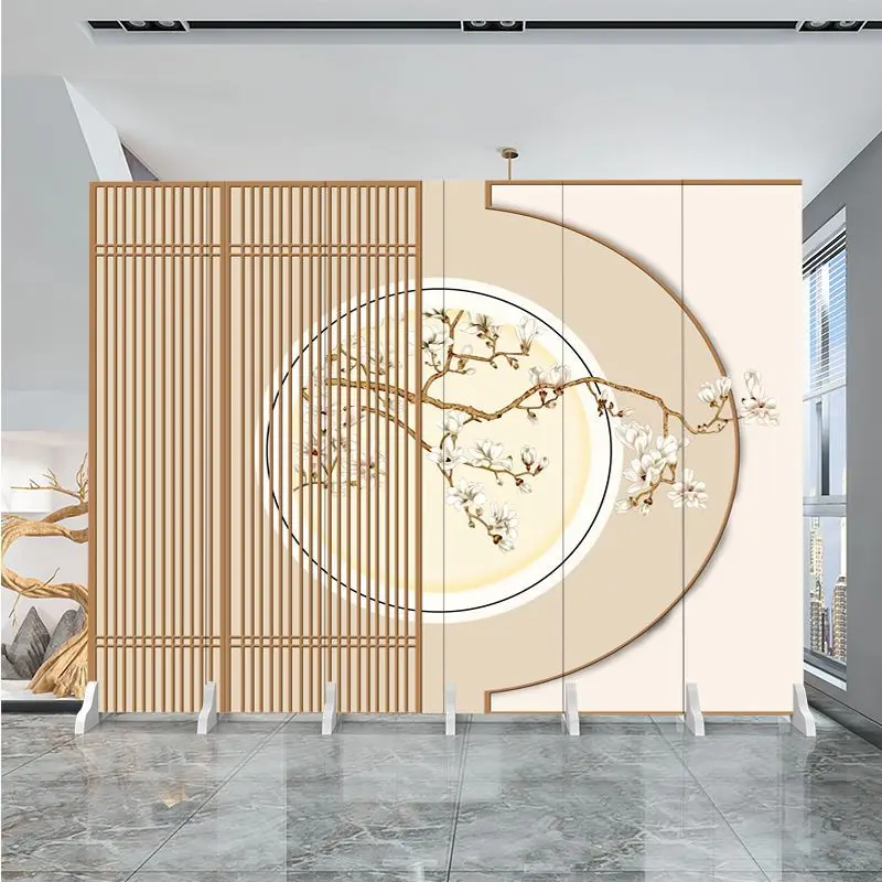 Screen partition living room entry new home office beauty salon new Chinese mobile light luxury partition wall