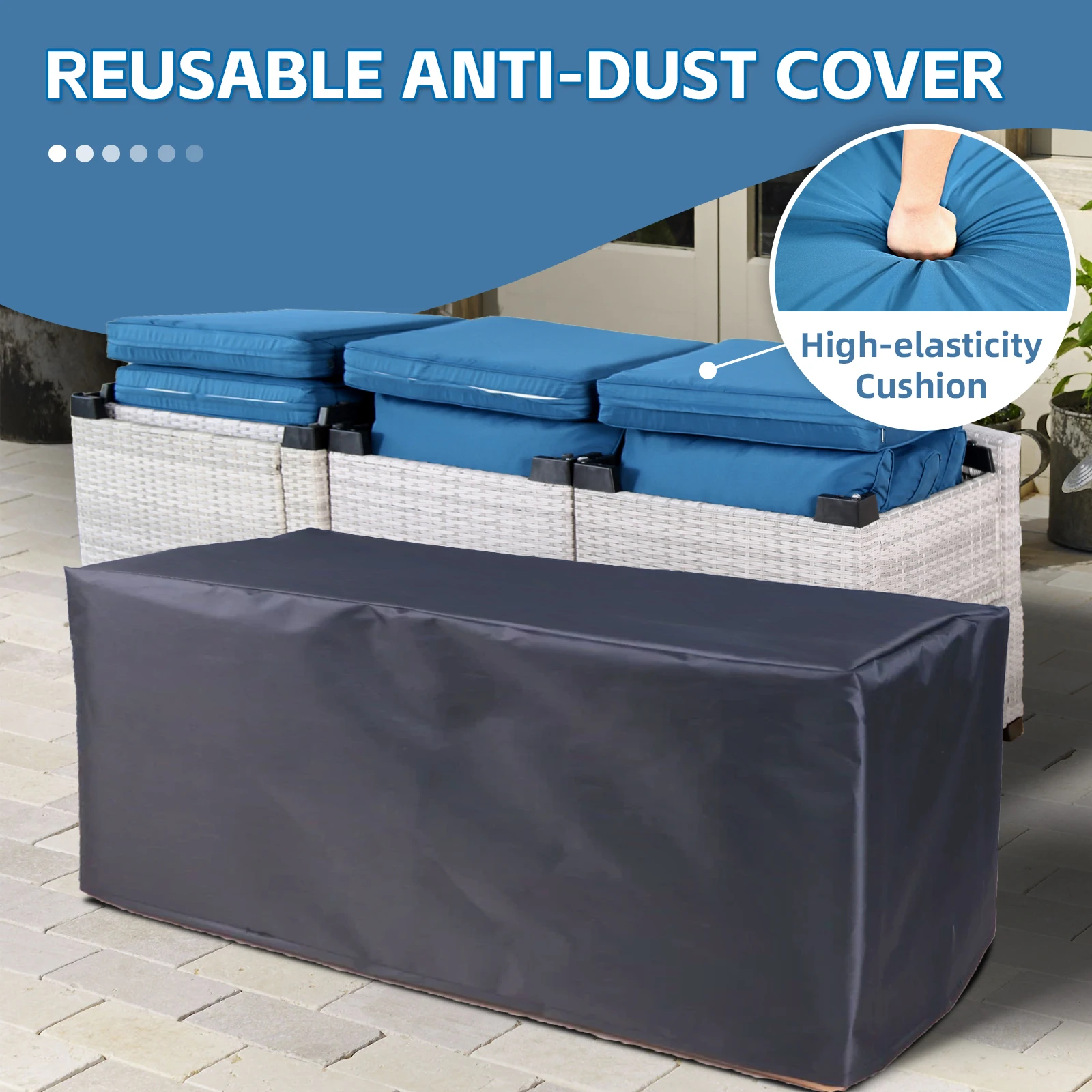 NAGA BAHNA أثاث الفناء الخارجي، 7 قطع أريكة مقطعية خارجية من PE Rattan Wicker Patio مجموعات محادثة مع وسائد سميكة #3