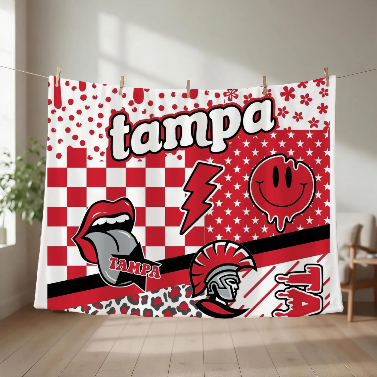 Tampa Throw Blanket couch cozy soft plush fuzzy picnic outdoor blanket