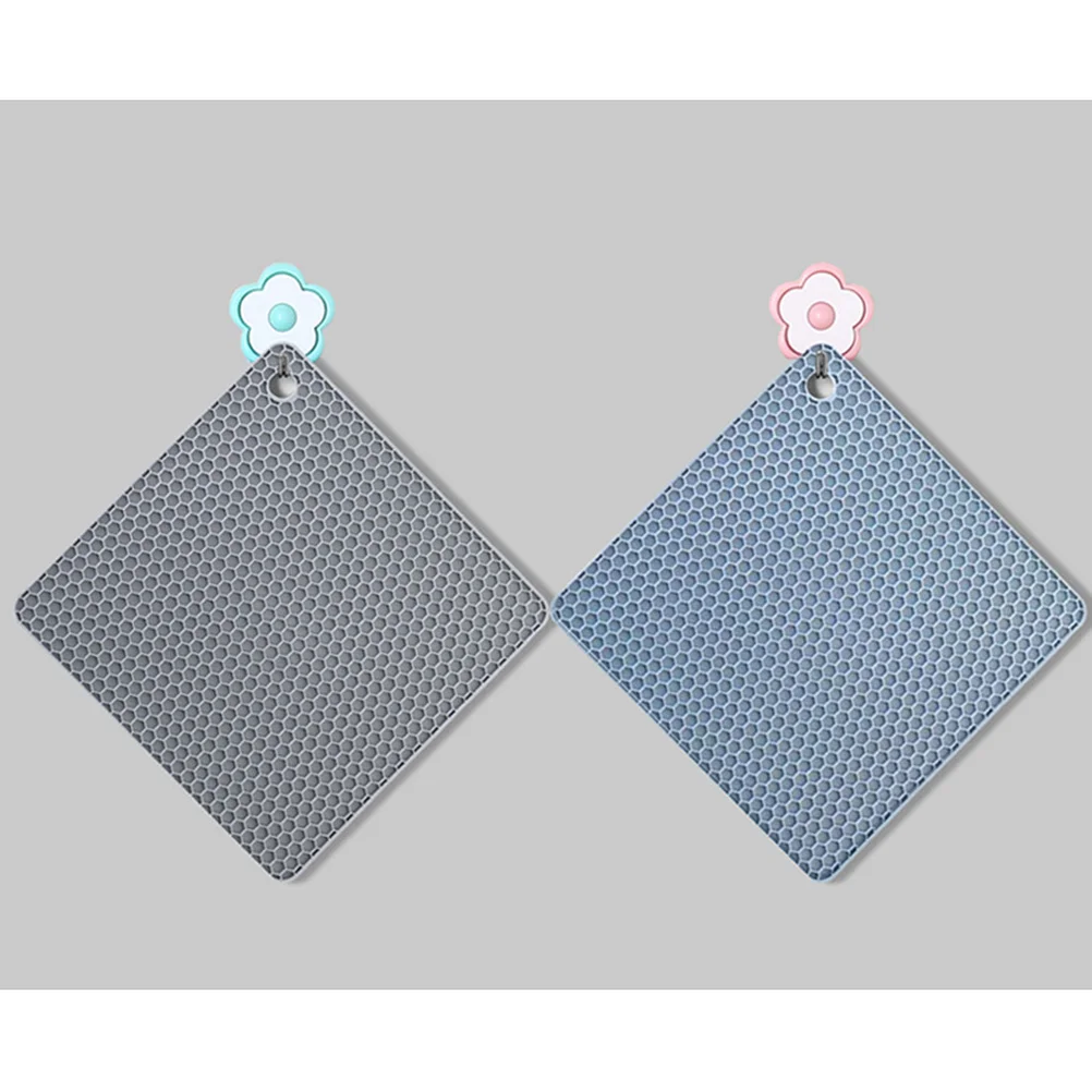

2Pcs Silicone Pot Mats Heat Resistant Non Slip Kitchen Table Pads Hot Pot Holders Decorative