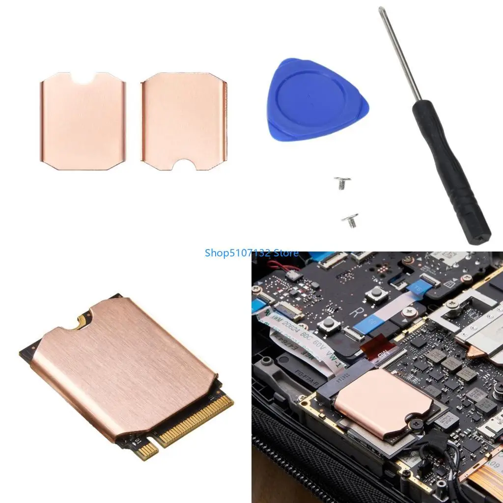 87HD for Steam-Deck 2230 SN740 Thermal Conductivity Cooler Plate Copper Heatsink Cooling Copper Sheet Thermal Pads