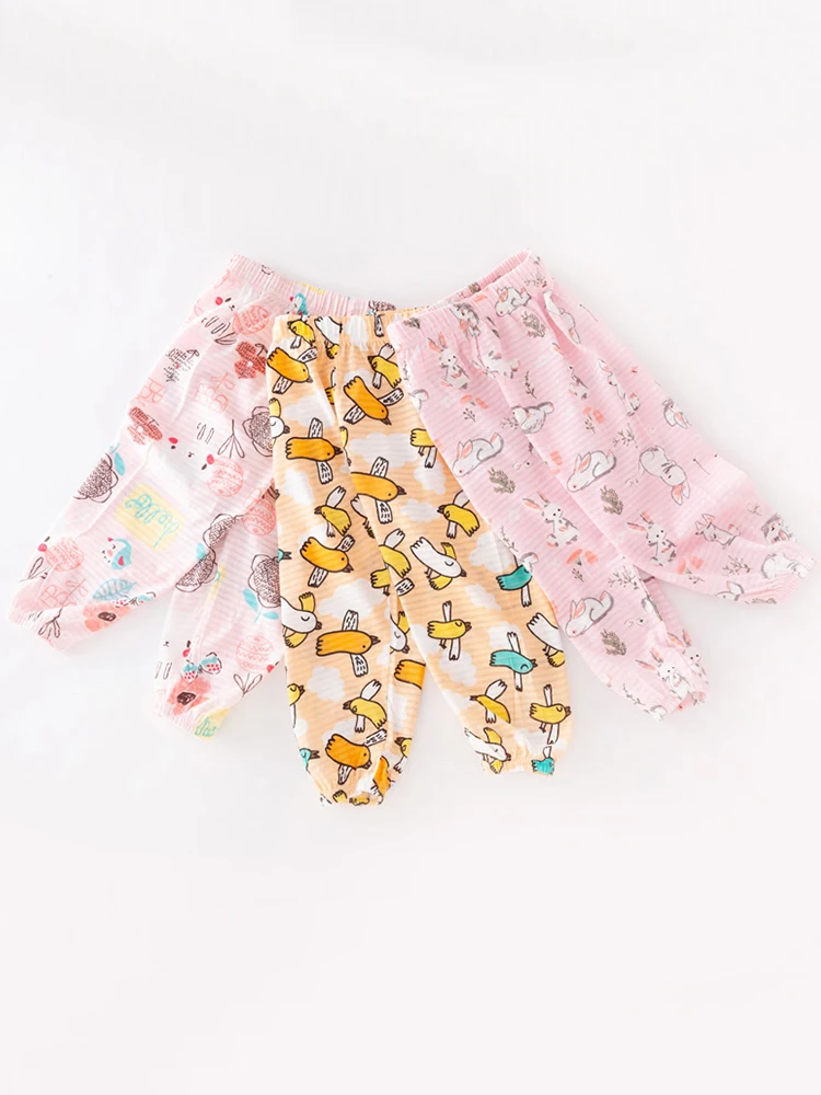 1PCS Preschool Girls Boys Preschool Fashion Pants Children\'s Summer Small Animal Print Loose Mosquito Repellent Pants