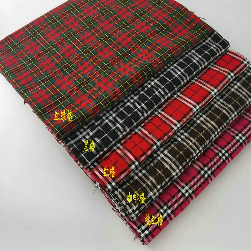 300D polyester cotton Scottish children's clothing jacquard checkered fabric school uniform skirt fabric toy decorative fabric