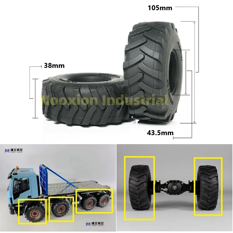 1/14 RC Truck Herringbone Pattern Tires for Tamiya SCANIA 770S R620 VOLVO BENZ Arocs MAN TGX