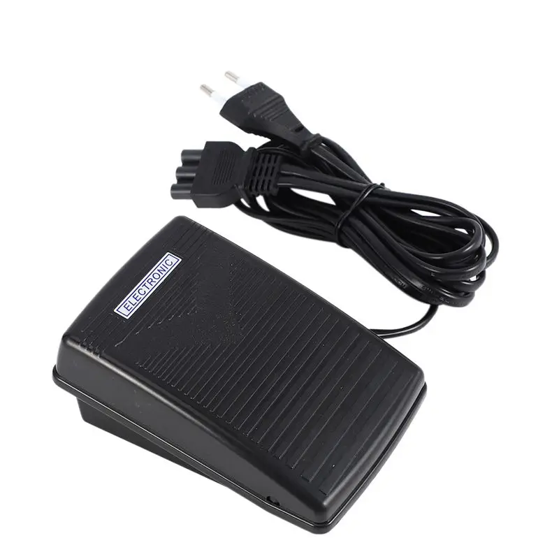 

~Latest Model 2X Home Sewing Machine Foot Control Pedal With Power Cord Pedal Control EU Plug 200-240V Black