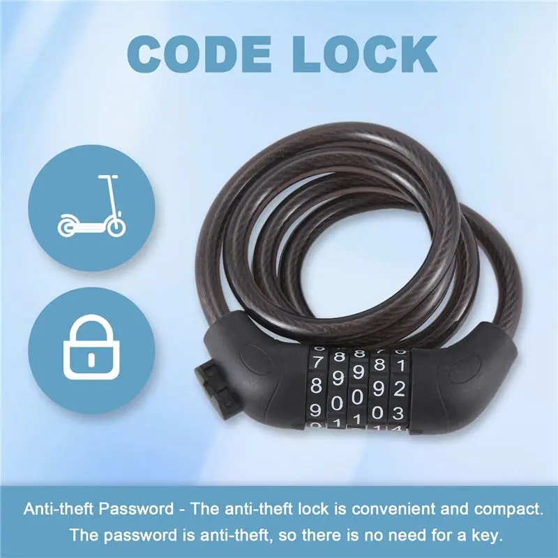 AEA6-Anti-Theft Portable Code Lock For Ninebot Max G30 For Xiaomi M365 Electric Scooter Lock Accessories