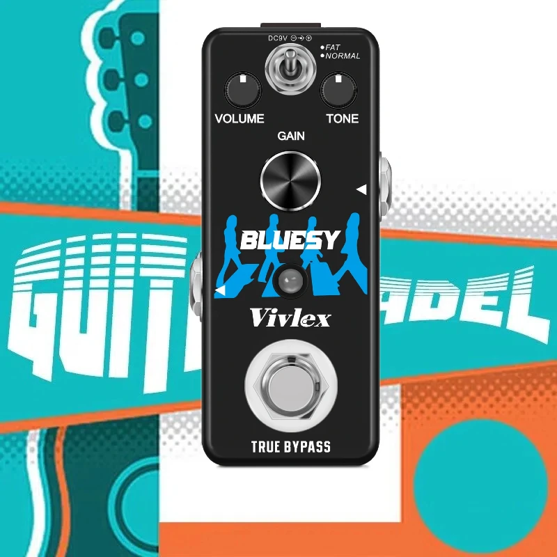 Pedal de Guitarra Overdrive, Pedal de Efeitos Blues Driver, Pedal Clássico de Overdrive, Efeito Vintage Blues Drive