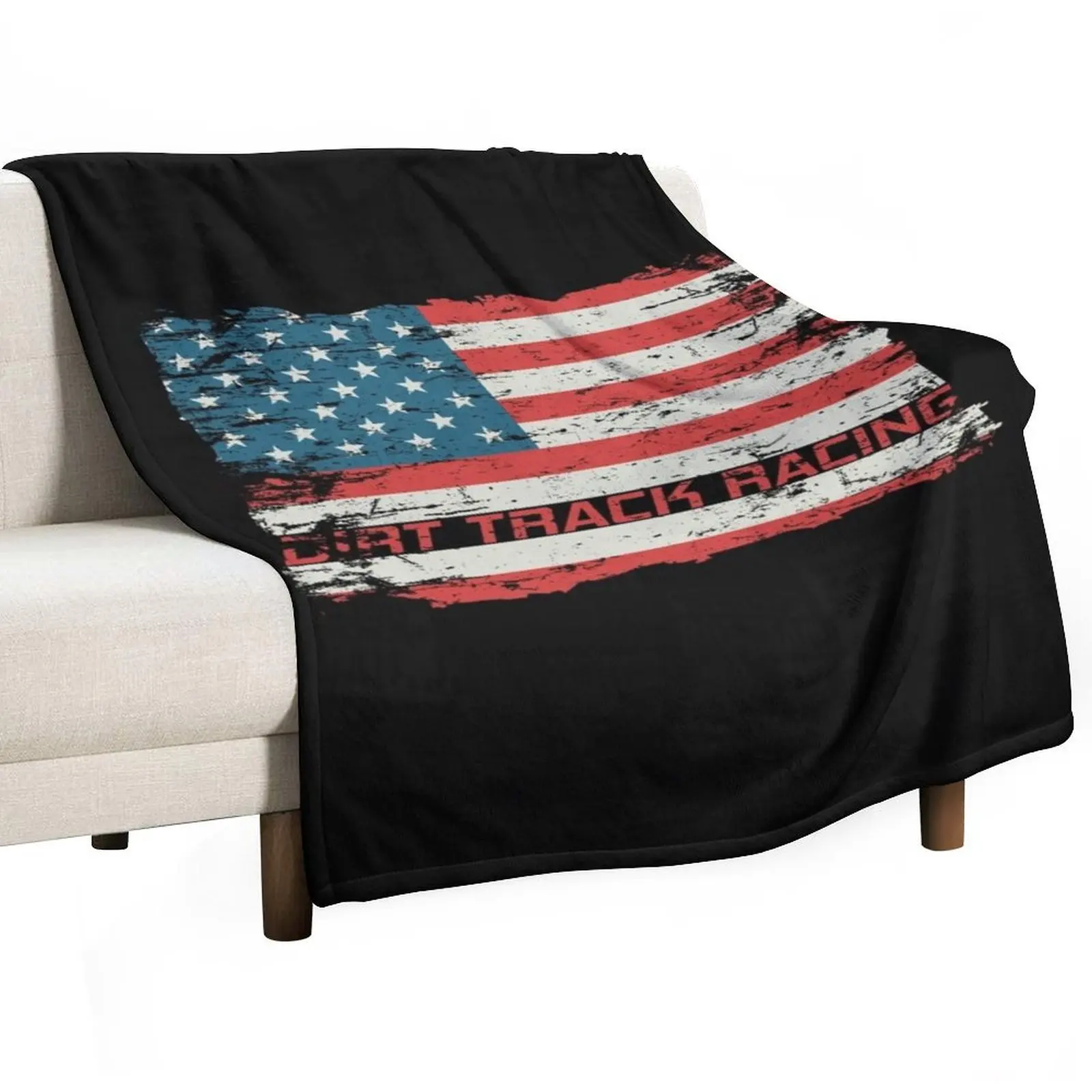 

Dirt Track Racing American Flag Extreme Lover Gift Throw Blanket Bed Fashionable Fashion Sofas For Sofa Thin for babies Blankets