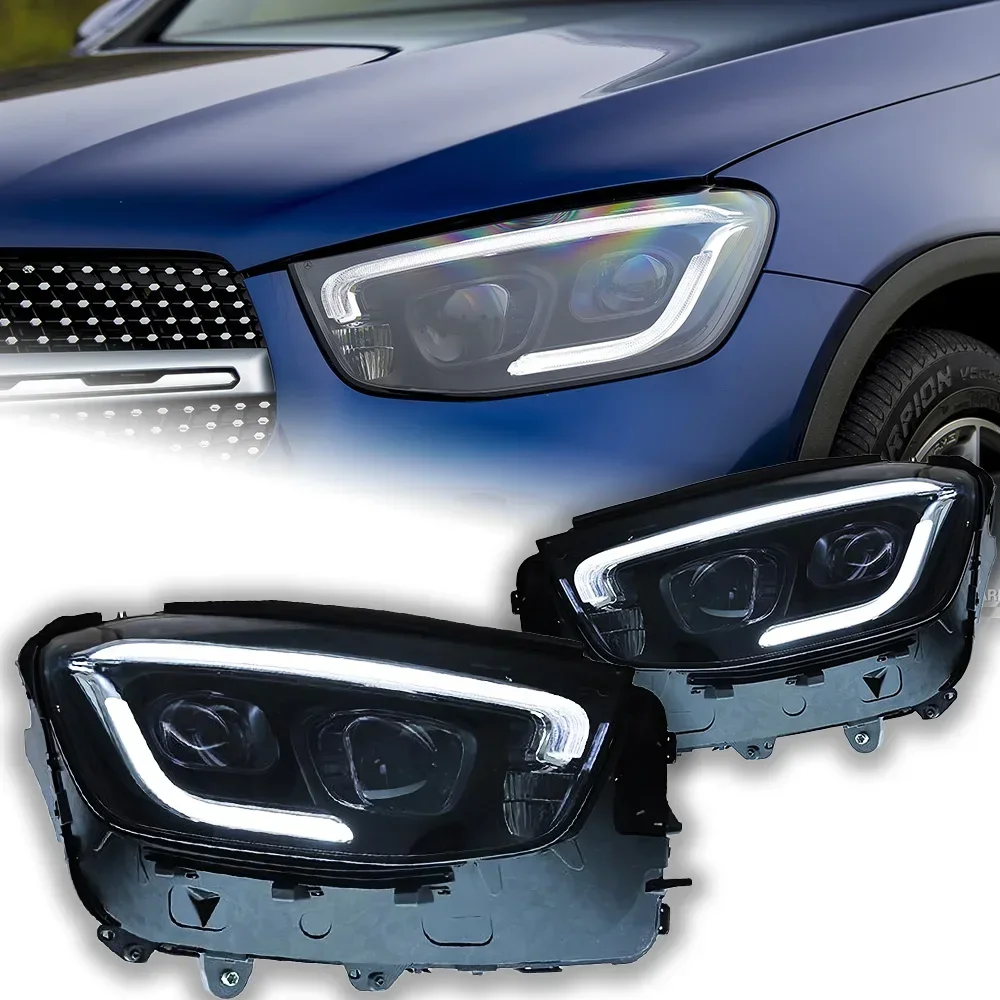 Auto Verlichting voor Benz GLC Koplamp Projector Lens GLC 300 X 253 Signaal Hoofd Lamp GLC 250 LED Koplampen Drl Automotive Accessoire