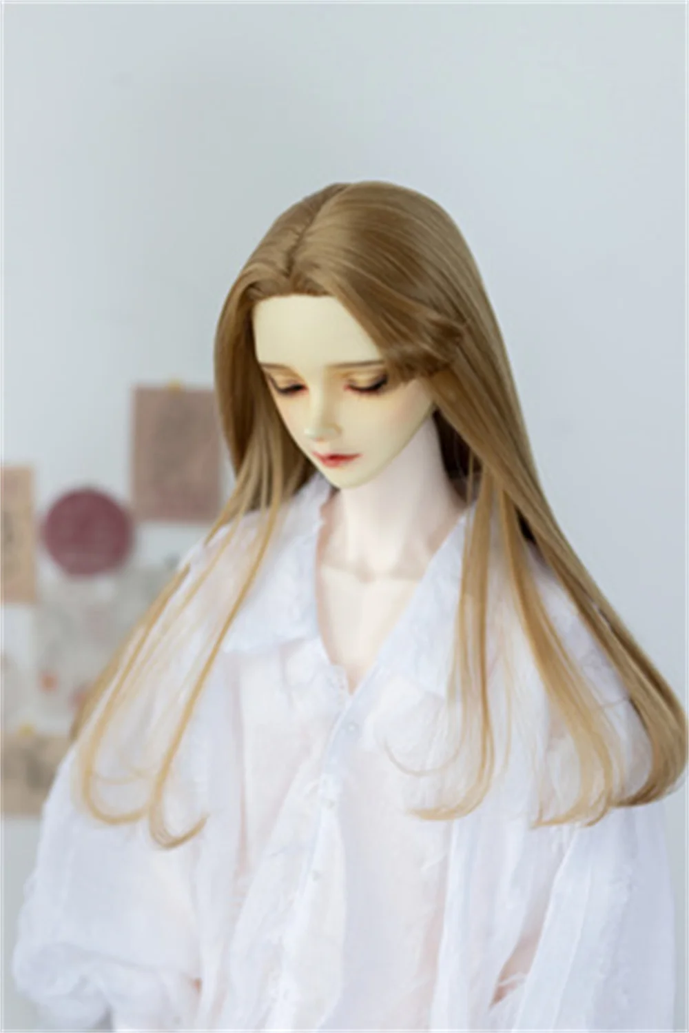 

BJD doll wig 1/3 wig Forehead Hand hook wig High temperature silk long pear shoulder long hair BJD doll accessories