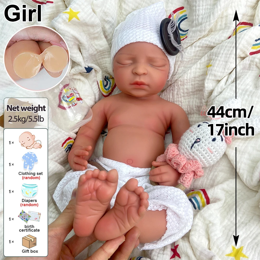 44cm veias visíveis realistas menina completa macia silicone reborn boneca artesanal realista à prova dwaterproof água bebê para sessões criativas brinquedo