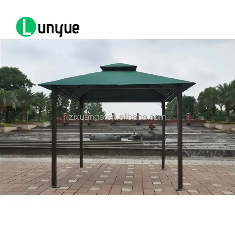 Large Metal Frame Outdoor Gazebo Roman Tent with Mosquito Net for Garden Terrace Patio Durable Weatherproof Shade Shelter