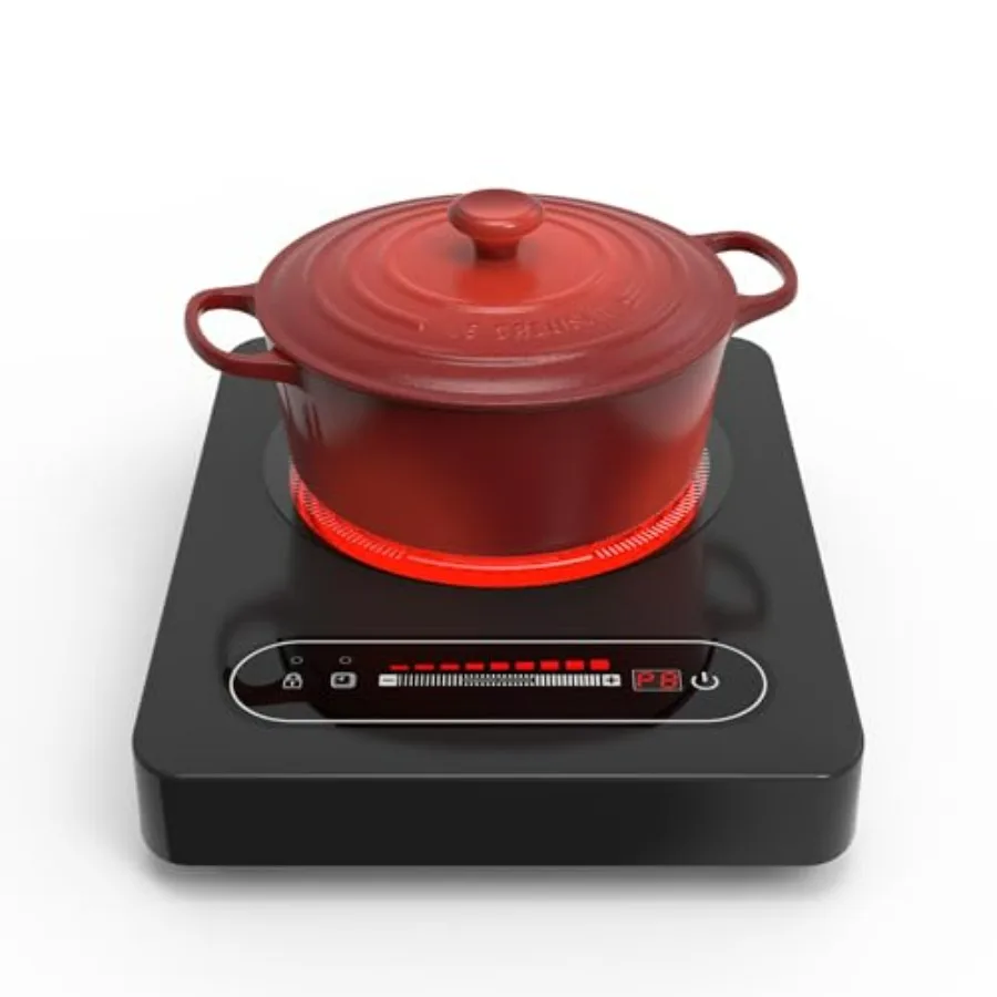 

Электрическая плита 1800 Вт, 11 дюймов, портативная, с одной конфоркой, таймером и защитой от детей - 110-120 В, компактная настольная плита для повседневного использования