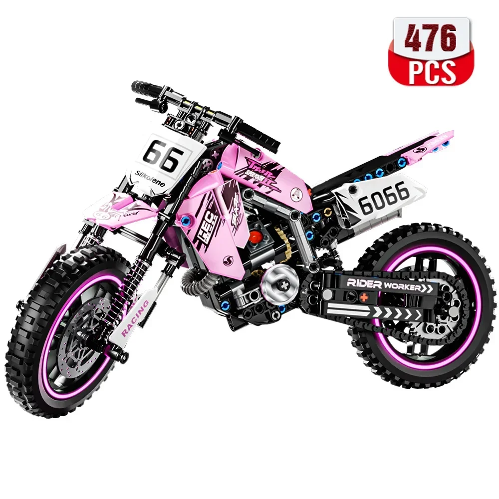 Mesiondy Motorcycle Toy Building Blocks Set,Stem Bricks Sets,Toys Build A Model Motorcycle, (476 Pieces)  Adults and Kids Boys