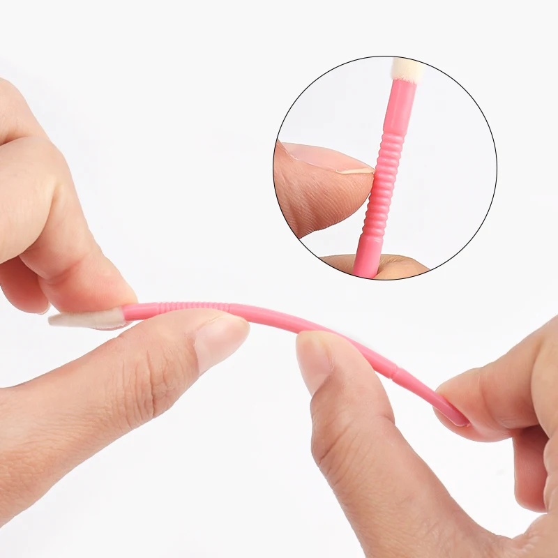 50Pcs Disposable Sponge Lip Applicator Wands Ridged Non Slip Handle Lip Gloss Brush Portable Makeup Lipstick Applicator Sticks