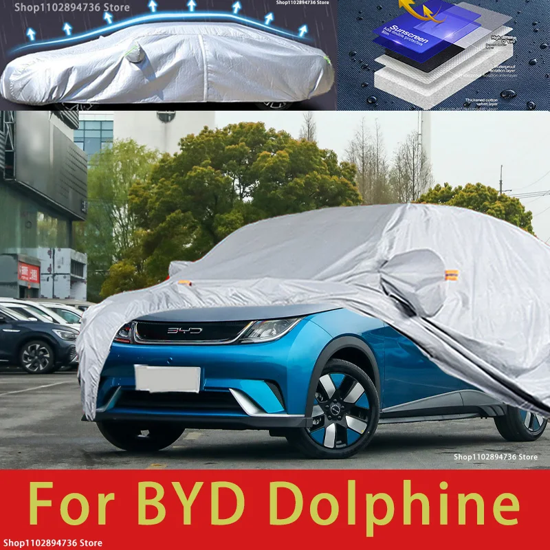 For BYD Dolphine Outdoor Protection Full Car Covers Snow Cover Sunshade Waterproof Dustproof Exterior Car accessories