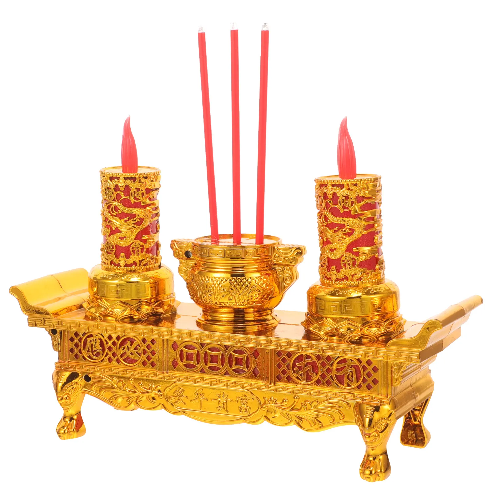 LED Retro Chinese Lamp Buddha Light Chinese Style Buddhist Altar Decoration Votive Lamp for Meditation Yoga Home