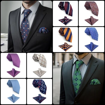 Conjunto de corbata Extra larga colorida de 160cm y 63 