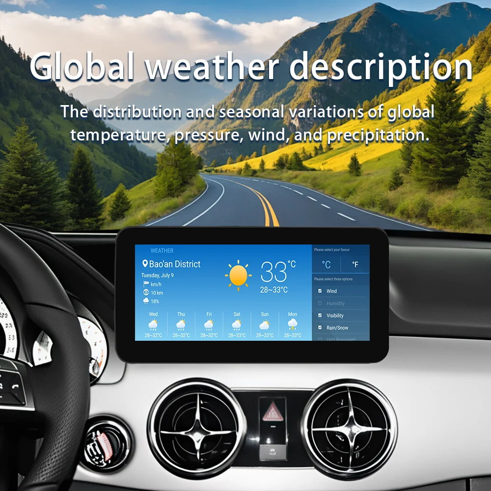 Applicable To Mercedes Benz GLK X204 4.0 Qualcomm Android 14 Big Screen Central Control Carplay Bluetooth Navigation.