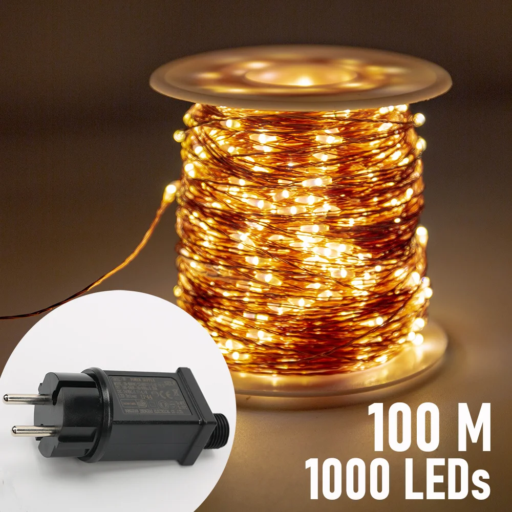 20m/30m/50m luzes de fadas led string plug bateria quarto interior luzes de natal usb ao ar livre à prova dwaterproof água decoração festa de casamento