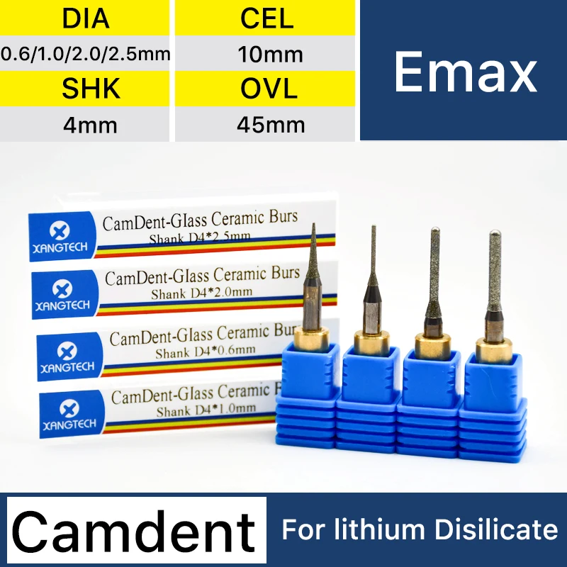 Xangtech camdent D4 Emax WET milling Bur สำหรับดอกสว่านหัวเพชรเครื่องมือทันตแพทย์