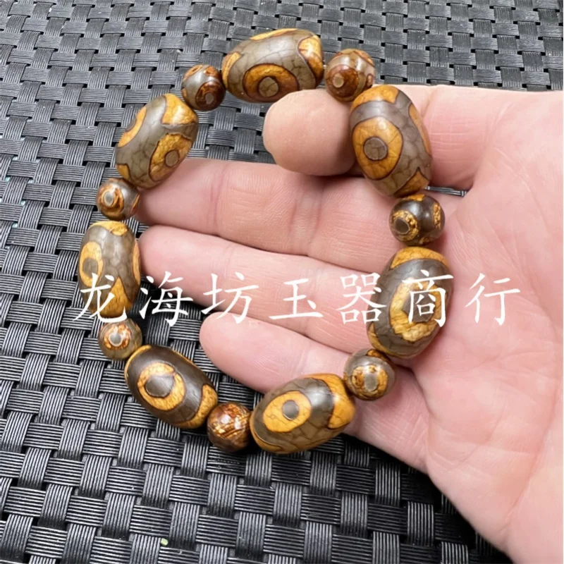 Wenwan Jade Bracelet Agate Tianzhu Luantong Bracelet Three-Eye Tianzhu Bracelet Vintage Bracelet Jade Bracelet Bracelet Bracelet