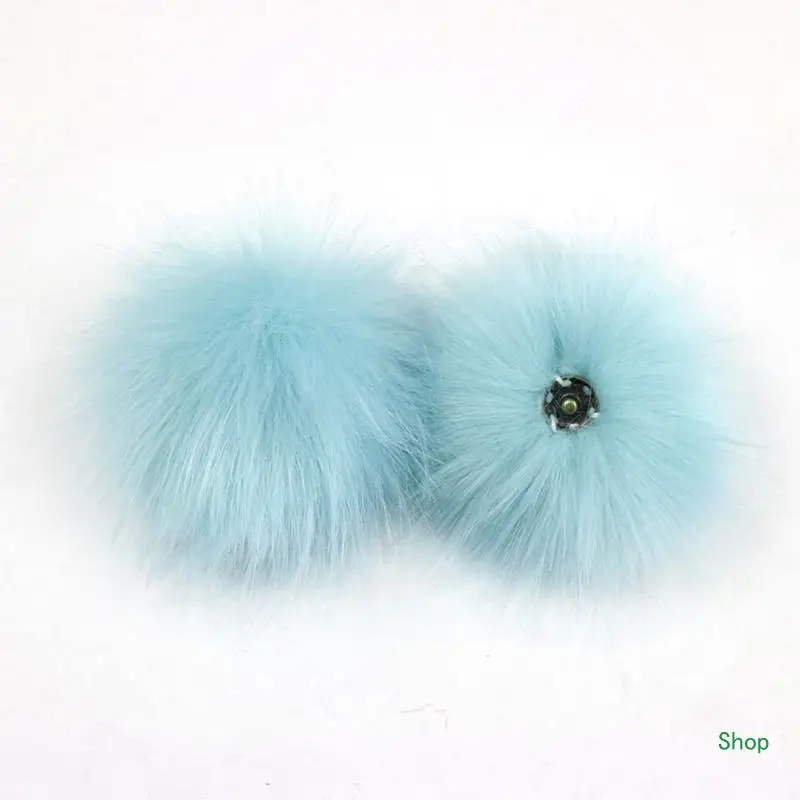 Dropship 3 Pezzi Rimovibili Furry Pom Pom Sciarpe Pelliccia Sintetica Soffio Palla Capelli Cappello Lavoro a Maglia