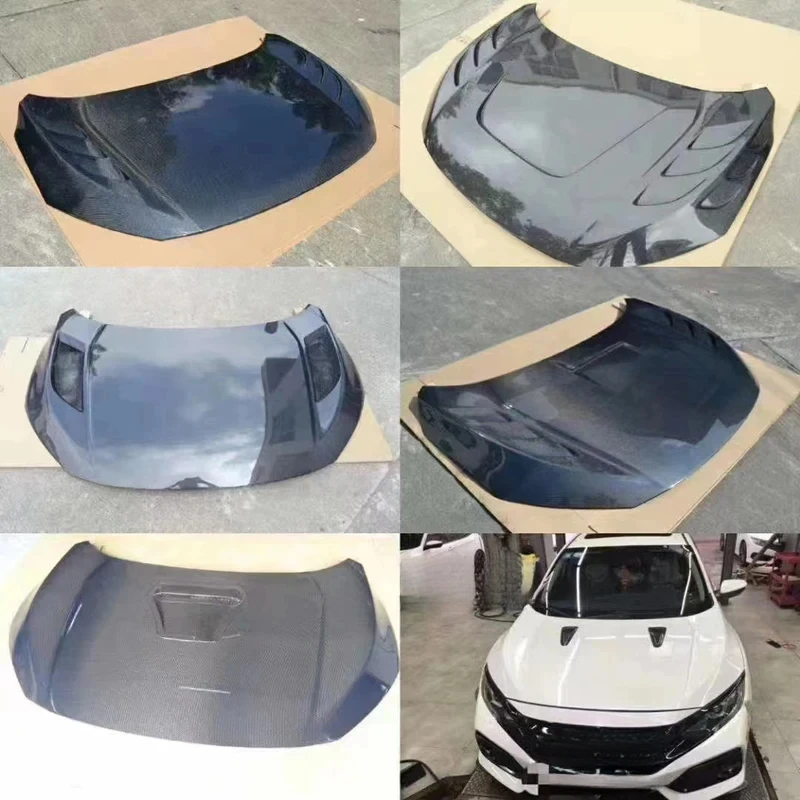 High Quality Top Grade VS Style Real Carbon Fiber Engine Hood Fit For FK8 SI 10th Gen 2016-2020 Exterior Mod Parts