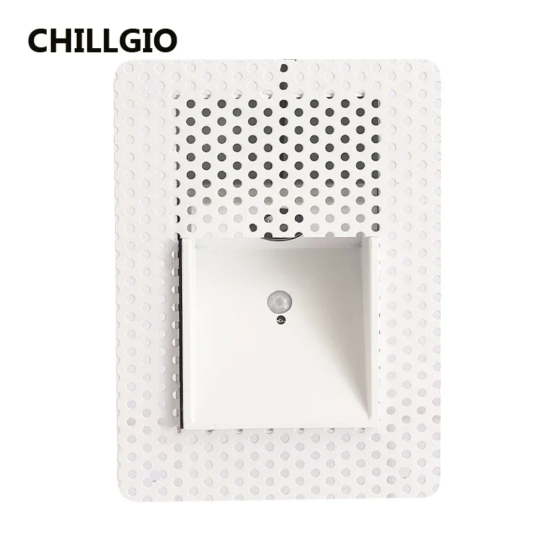 CHILLGIO Magnetic Sensor Staircase Light Step Outdoor Modern Night Lighting Waterproof Interior Recessed In Shadeless Stair Lamp