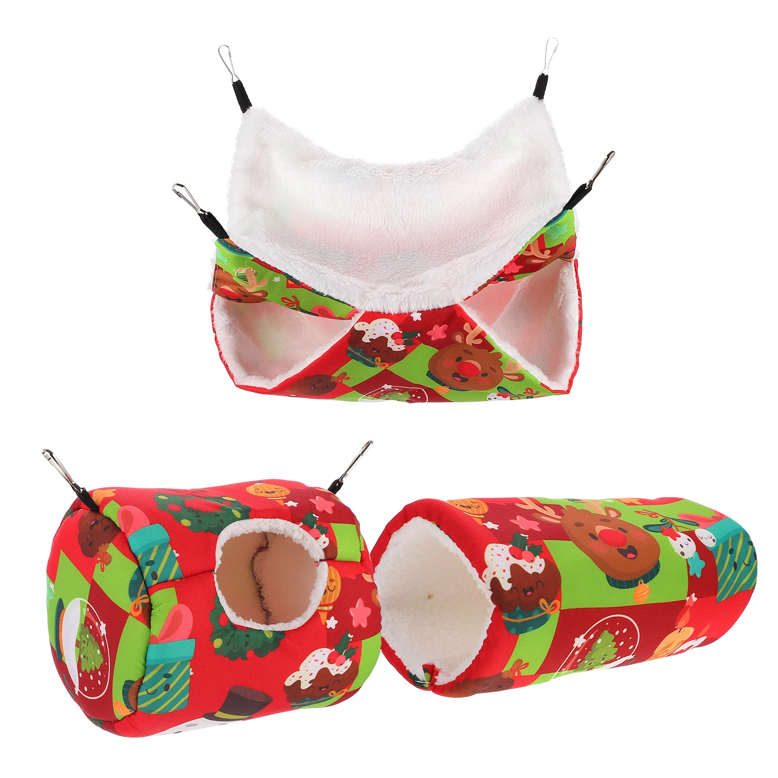 

3 Pcs Little Pet Warm Nest Small Animal Beds House Sugar Glider Sleeping Pouch Hedgehog Hanging Cage Hideout Cloth Hamster
