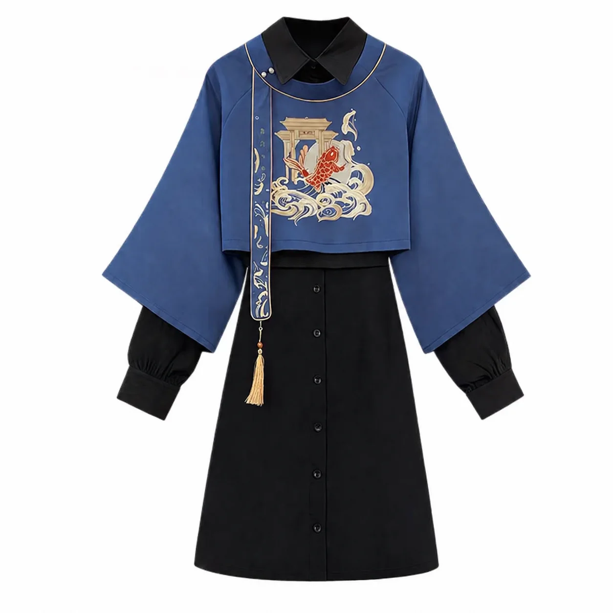 new-chinese-style-fiesta-carnival-halloween-cos-cosplay-premium-feel-guofeng-han-elements-hoodie-shirt-dress