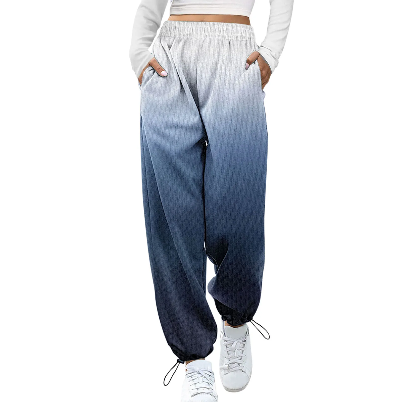 

Gradient Sweatpants For Women Autumn Baggy Pants High Waist Jogger Wide Leg Trousers Spring Women's Sports Pants Streetwear