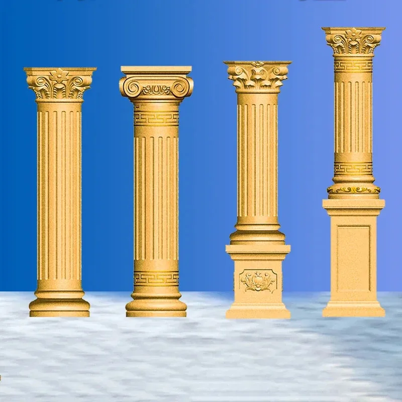 European Roman Column Molds Cylinder New Rural Building with Villa Cement Roman Column Model Plastic Column Mold Garden Building