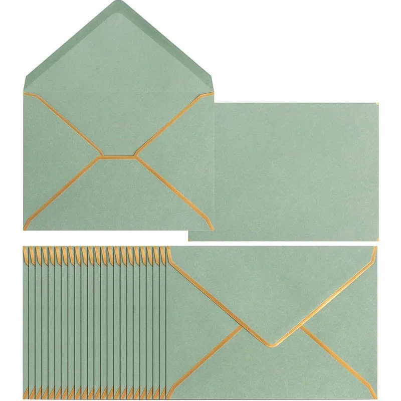 

50 шт./лот, зеленый конверт, 133X183 мм, высококачественные 120 г бумажные конверты в стиле вестерн для свадебных приглашений, деловая канцелярская упаковка