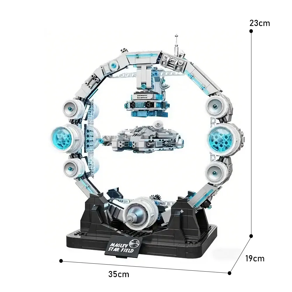 MOC 1196PCS Ruimte Oorlog Toekomst Ruimteschip Magnetische Bouwstenen Model Kit met Verlichting Speelgoed Plan Gemonteerd Bricks voor Kinderen gift