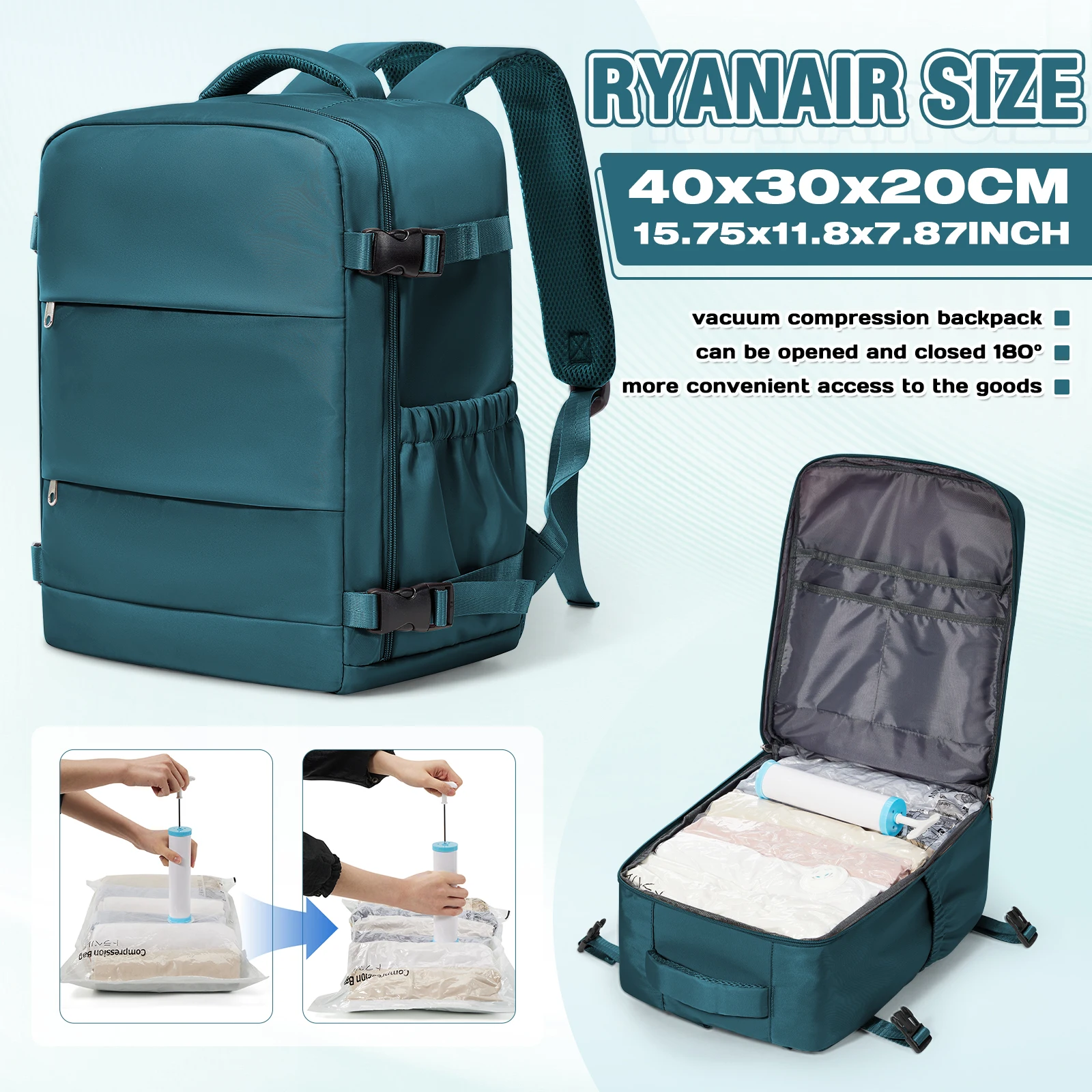 Backpack Travel Cabin Plane 40x30x20 Ryanair Hand Luggage Backpack, Vacuum Bag Duffel Bag, Carry-on Outdoor Laptop Backpack