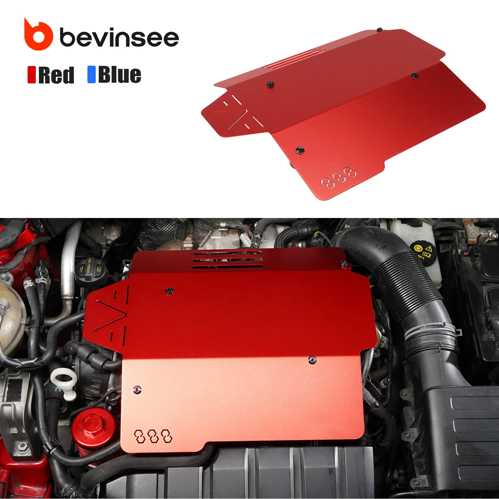 

BEVINSEE Aluminum Engine Cover for VW Golf GTI/for Arteon/for Atlas/for Jetta GLI 2.0L,for Alltrack 1.8L, Replace for 06K103925G