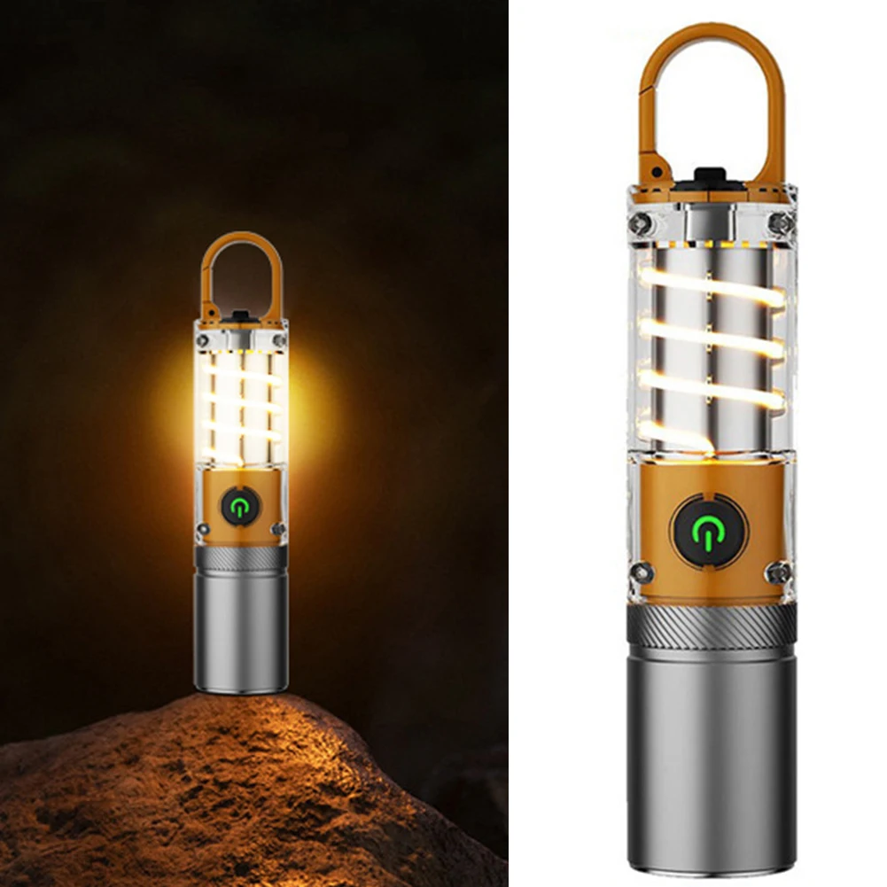 Illumination LED Camping Light 1500mAh Lithium Battery Mechanical Zoom LED Light Bushcraft Soft Light Cover Type-C Charging