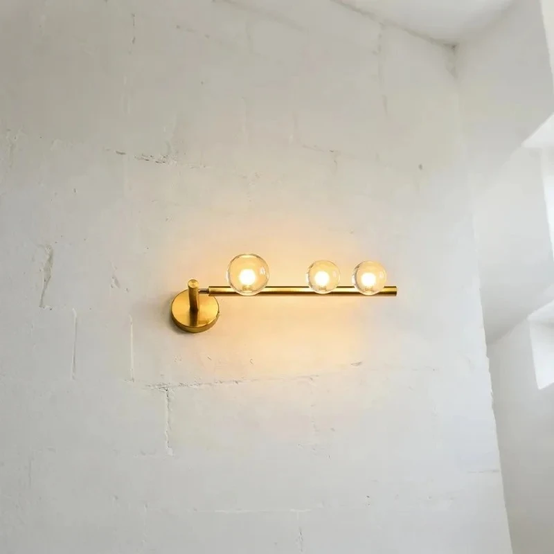 Minimalist Luxury Hotel Glass Ball Led Wall Light Living Room Accent Wall Bedroom Headboard Glass Wall Lamp Bedside Lamp