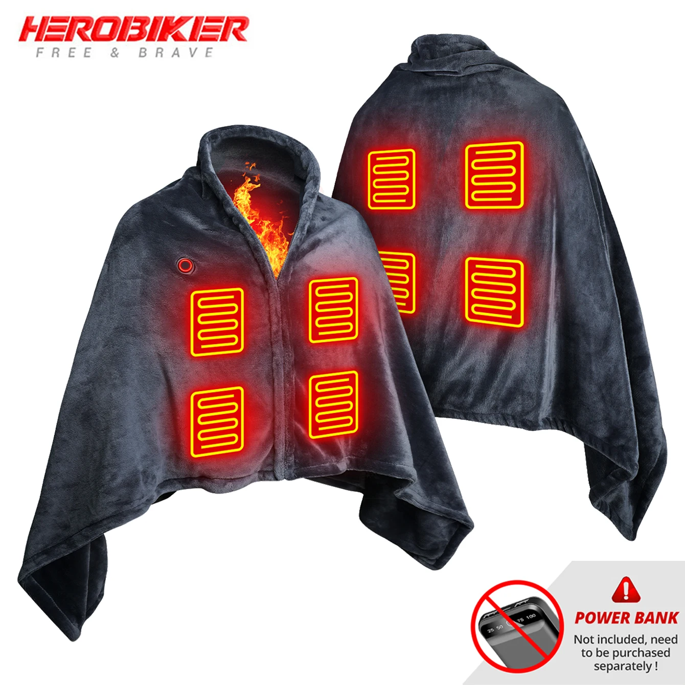 

Зимнее теплое одеяло с подогревом, теплое одеяло с шалью, закрывающее уличное одеяло с быстрым нагревом, подходит для домашнего офиса