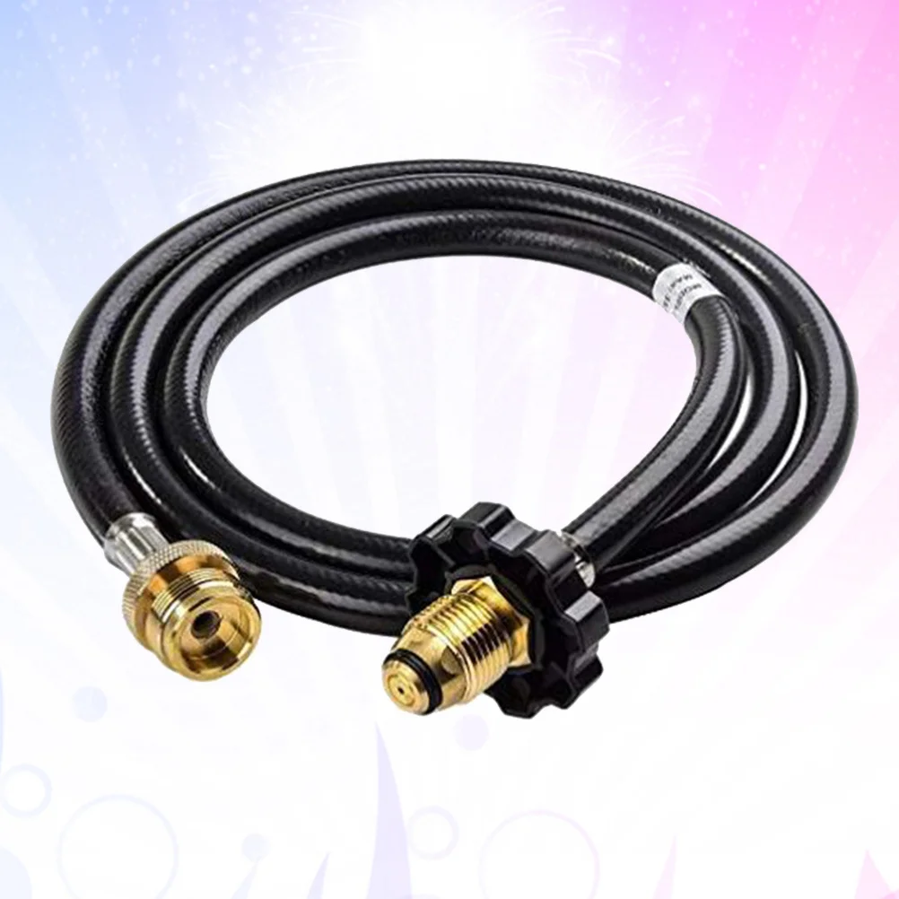 

Propane Refill Adapter Double Sided Stove Gas Hose Flat Tank Gas Pipe 20lb 6 Feet Black for Camping Bbq Outdoor Cooking