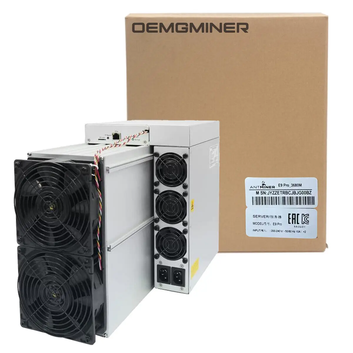 اشتري 2 واحصل على 1 مجانًا جديد Bitmain Antminer E9 Pro 3680Mh/s±10% 2200W ETC Asic Miner 3.68Gh/s